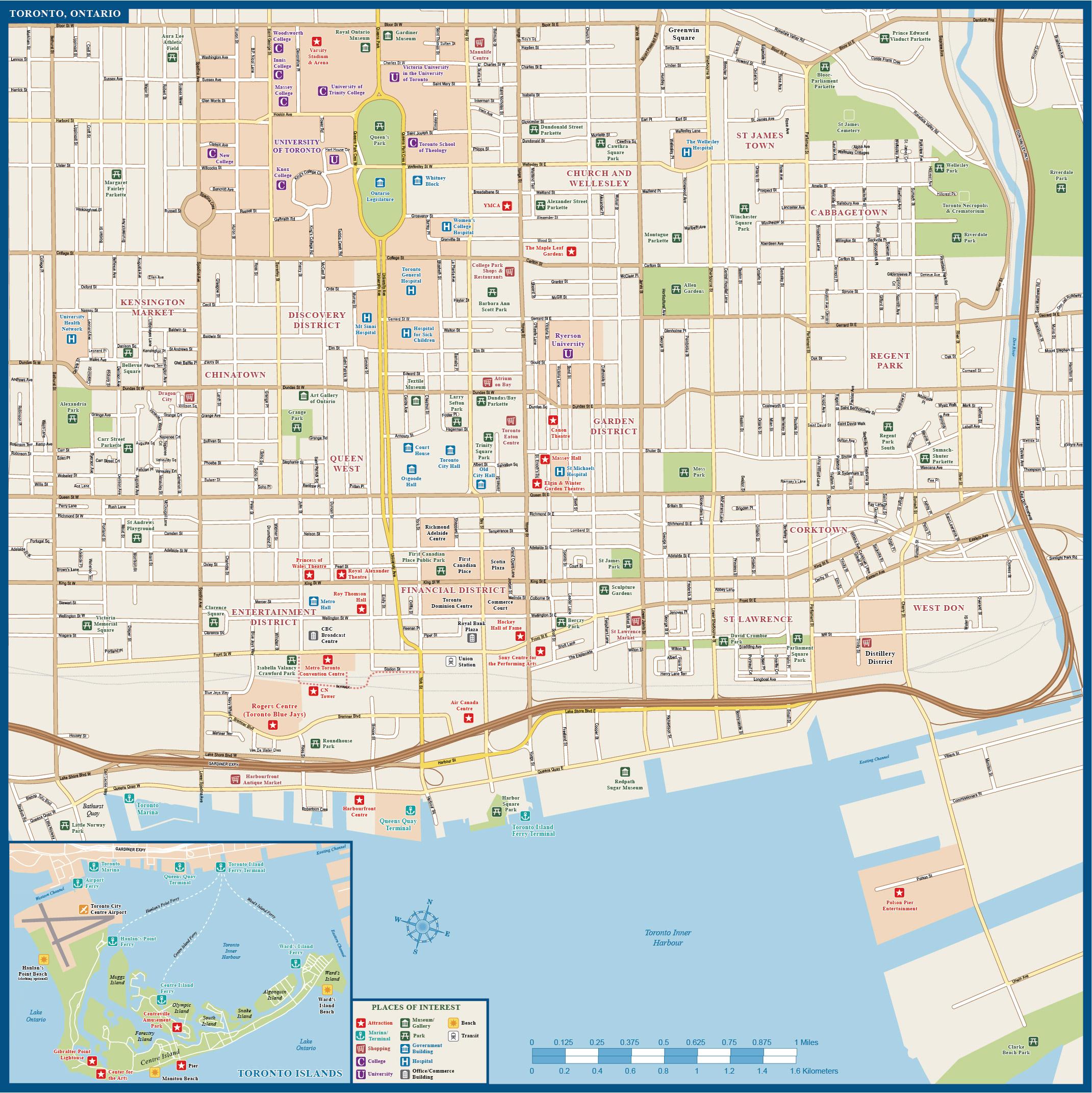 Toronto Downtown Map 