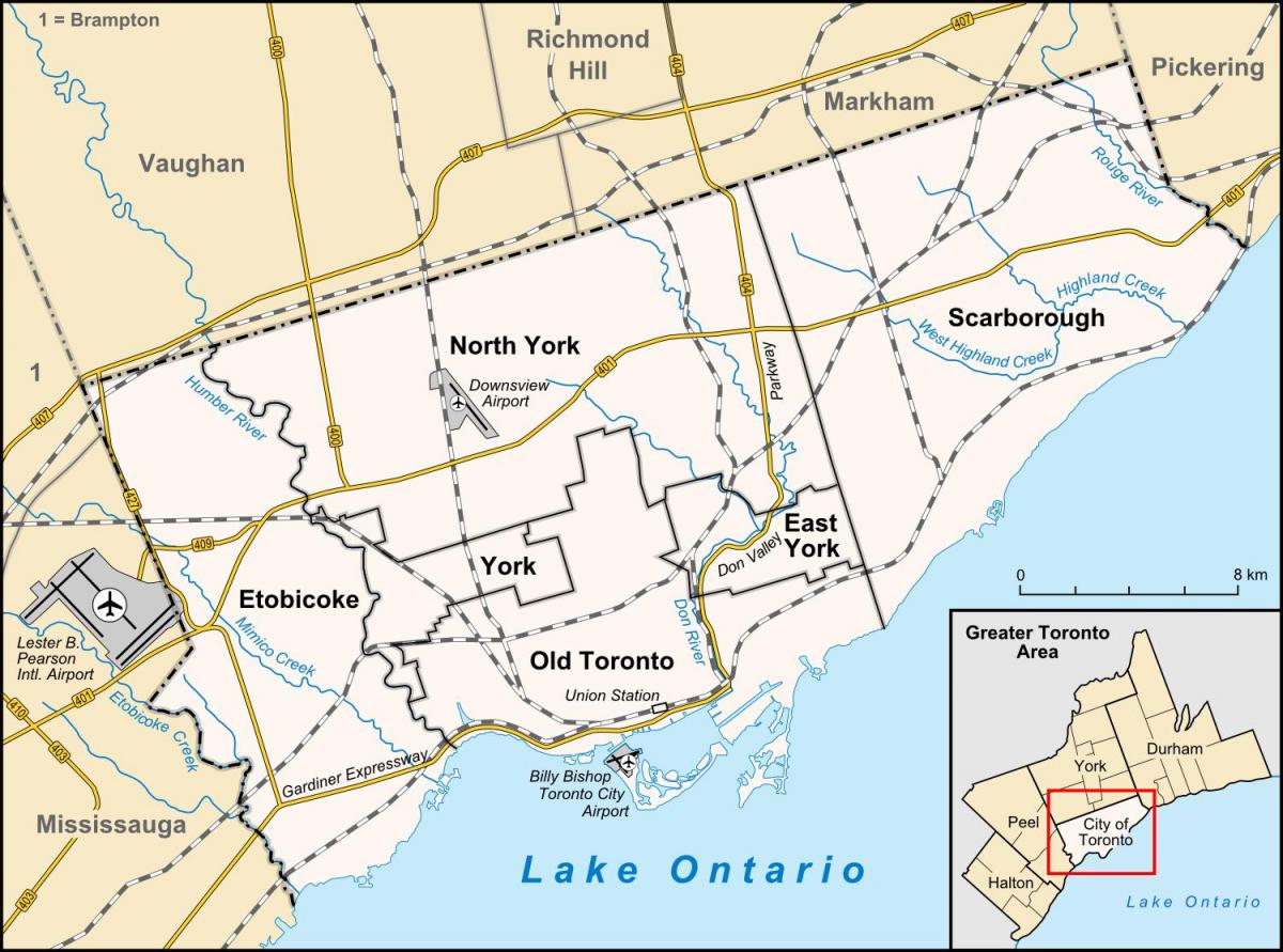 Toronto airports map