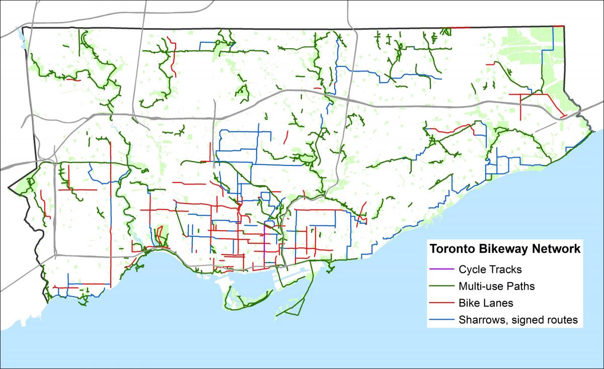 Toronto bike lane map