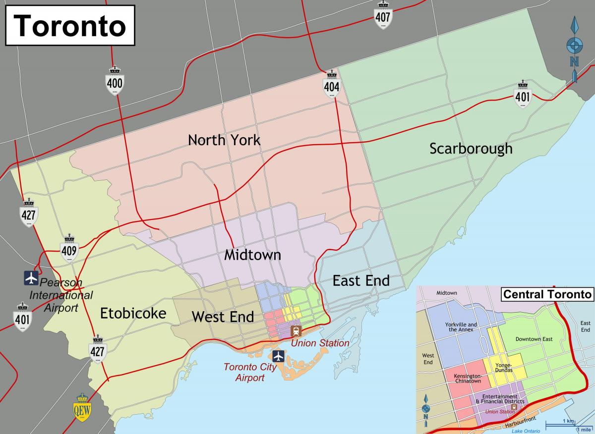 Toronto district map