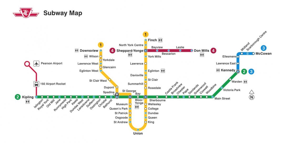 Toronto metro stations map