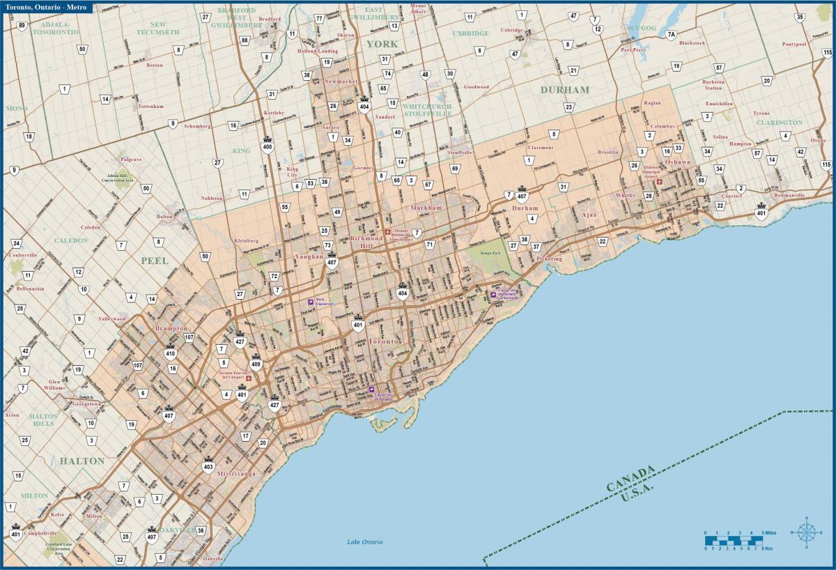 Toronto roads map