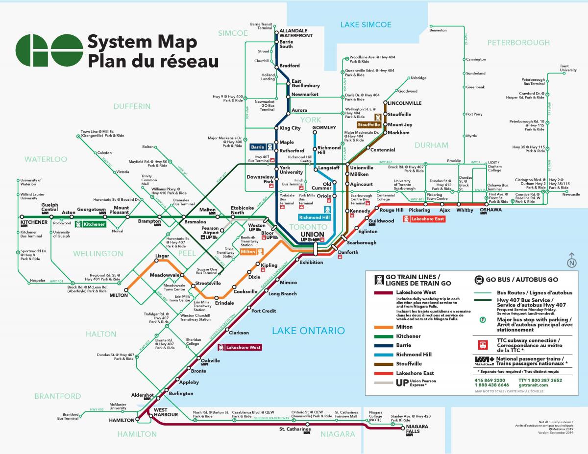 Toronto railway stations map